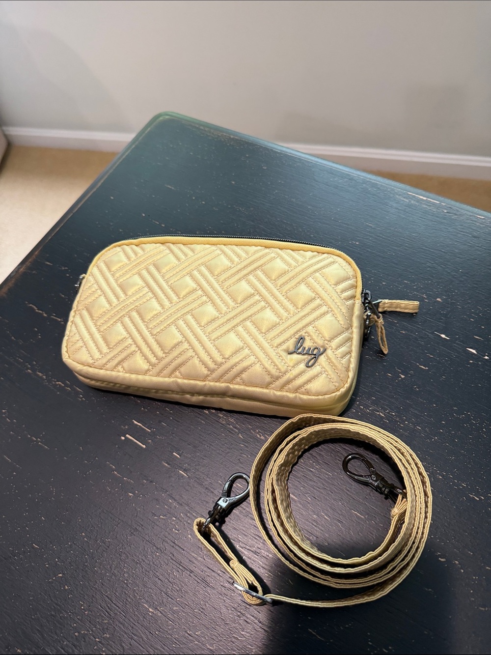 Lug Gold Coupe XL Quilted Convertible Crossbody Bag with Detachable Strap